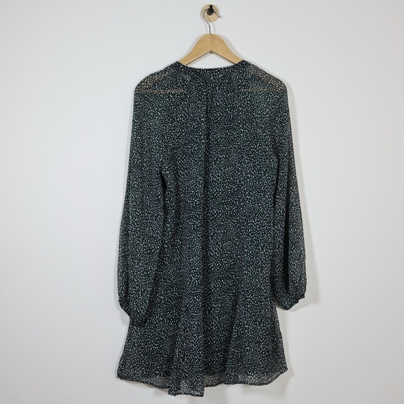 Joie Womens Green Speckled Print Mini Dress Size M Long Sleeve Fall Photo Shoot - Picture 11 of 14